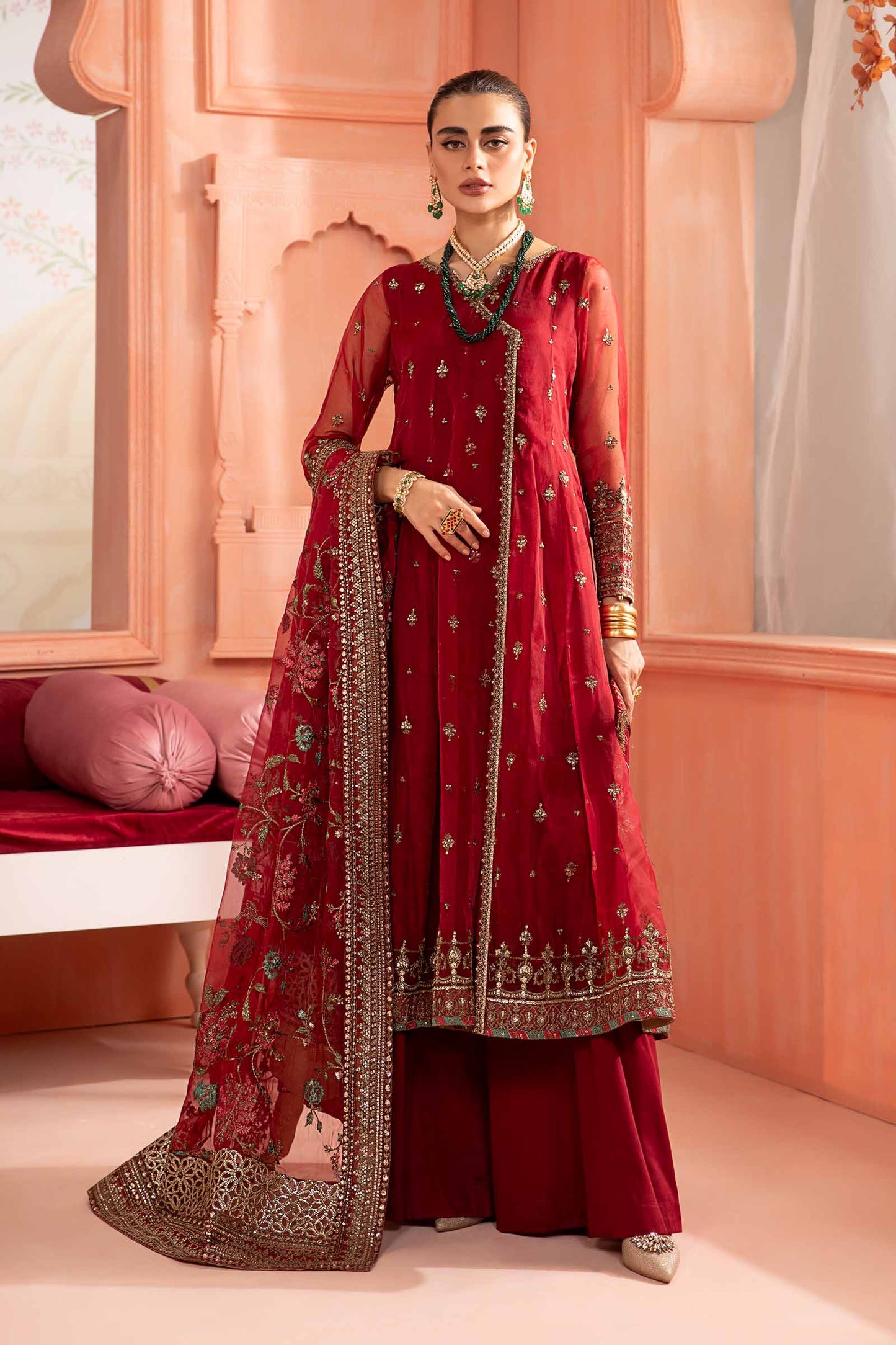 3 Piece Embroidered Organza Suit