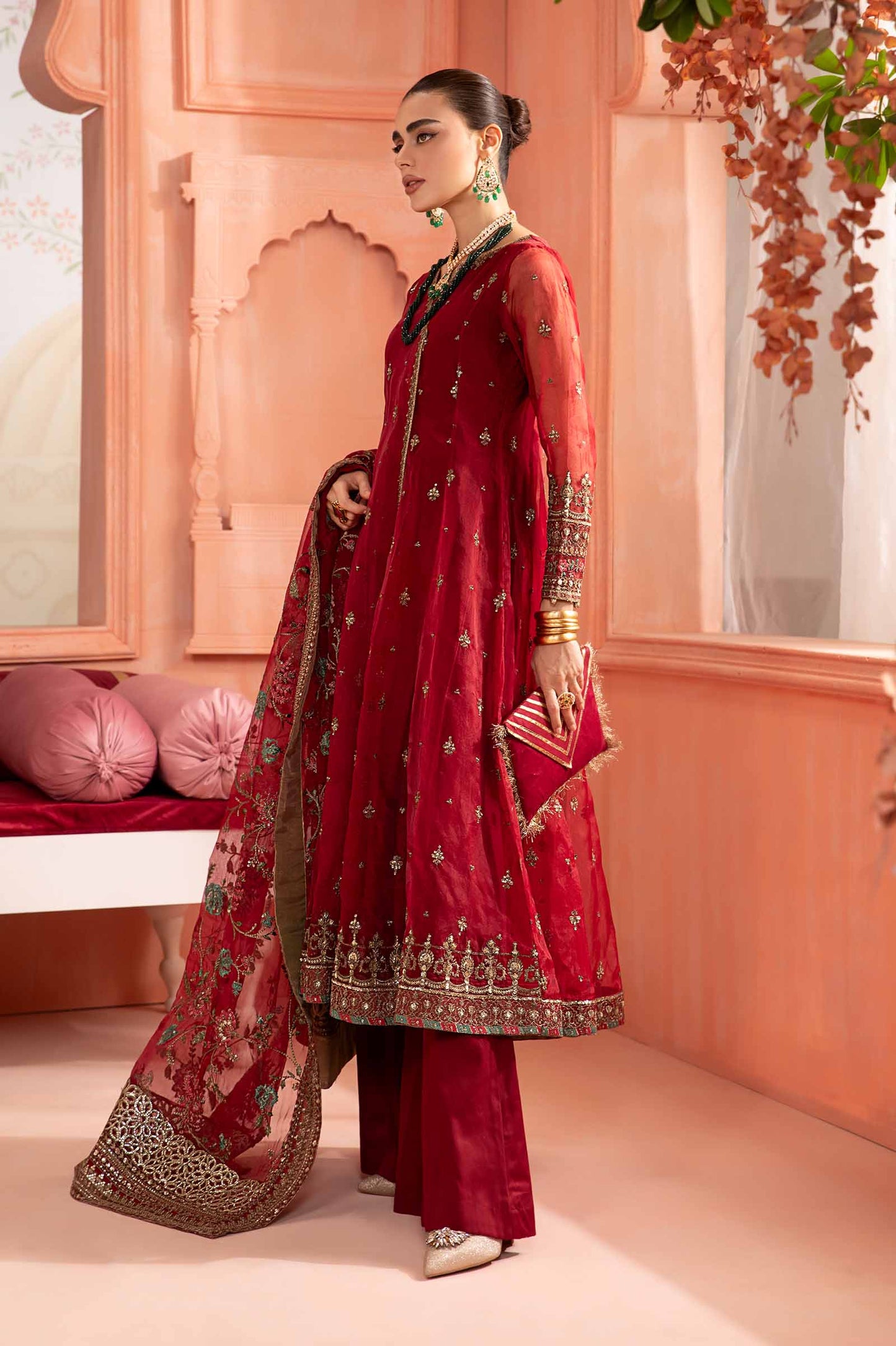 3 Piece Embroidered Organza Suit