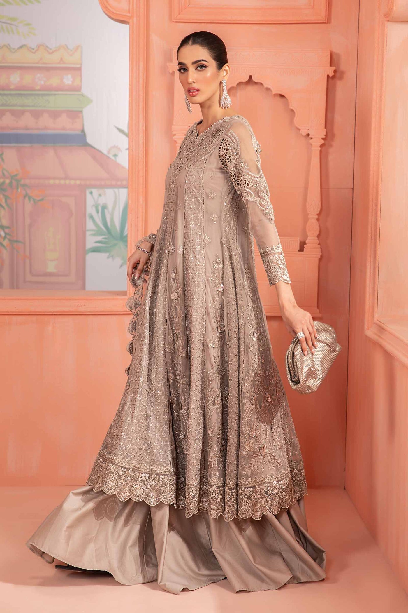 3 Piece Embroidered Net Suit