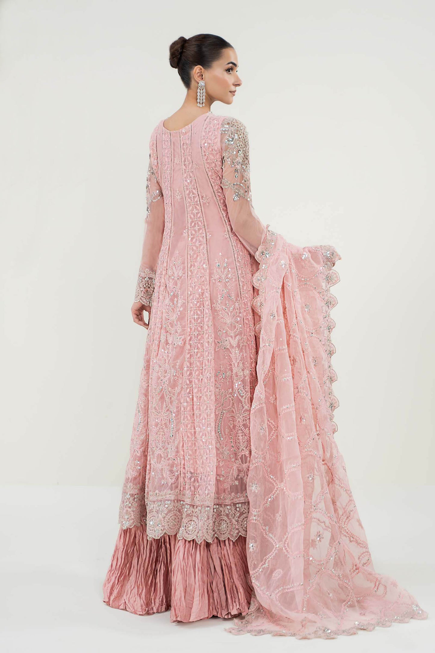 3 Piece Embroidered Net Suit