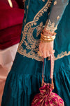 3 Piece Embroidered Bamber Raw Silk Suit