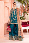 3 Piece Embroidered Bamber Raw Silk Suit