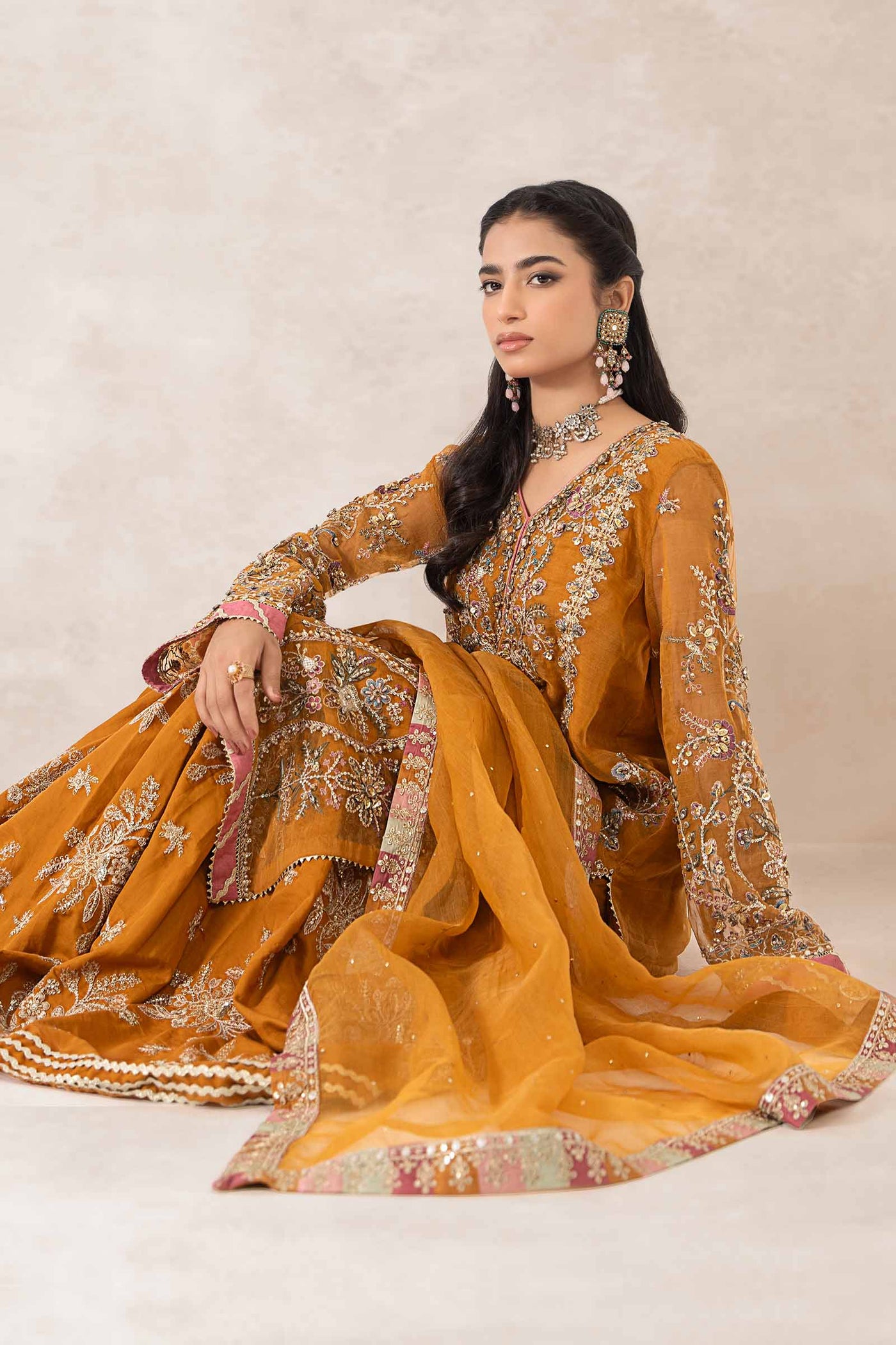 3 Piece Embellished Organza Suit