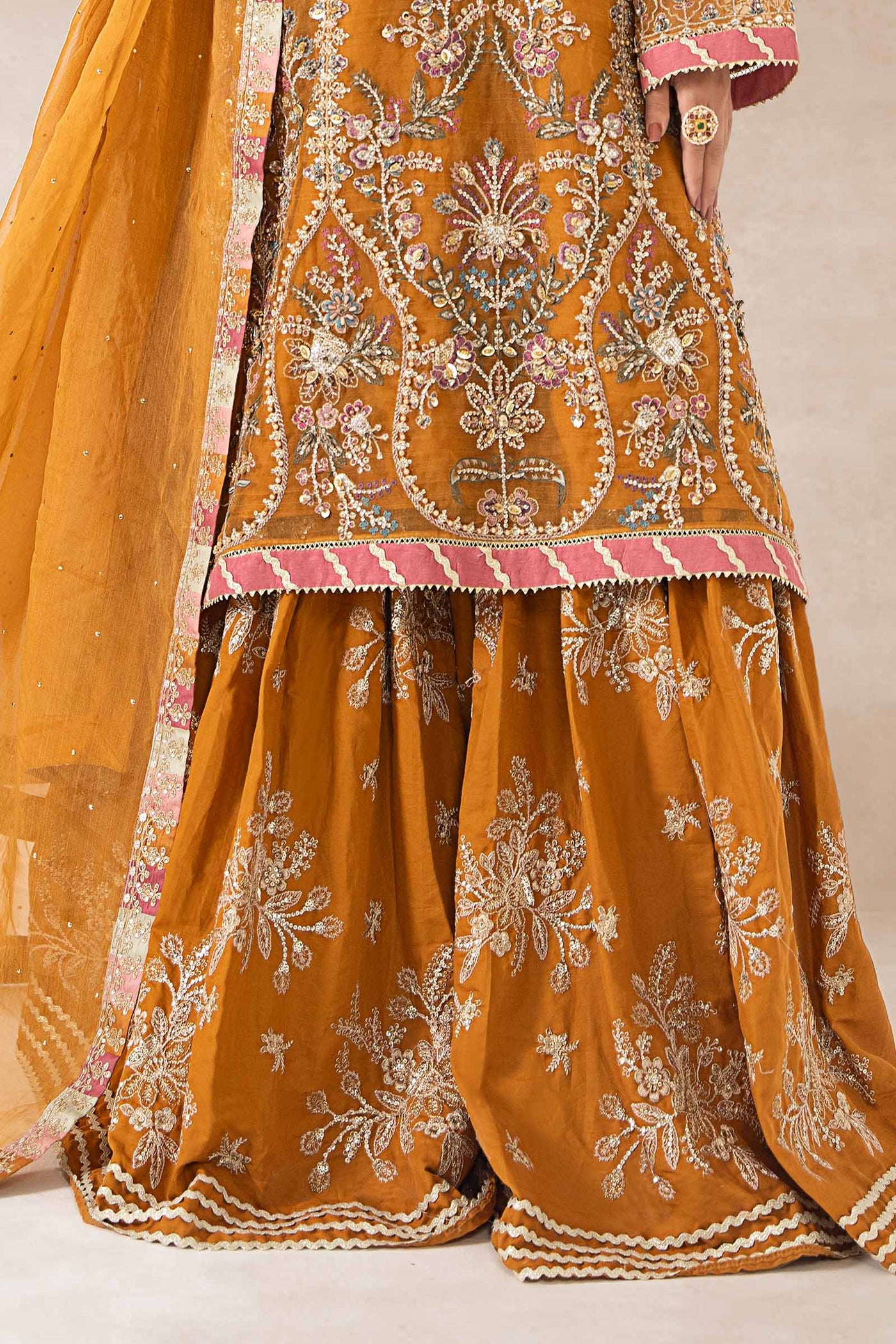 3 Piece Embellished Organza Suit