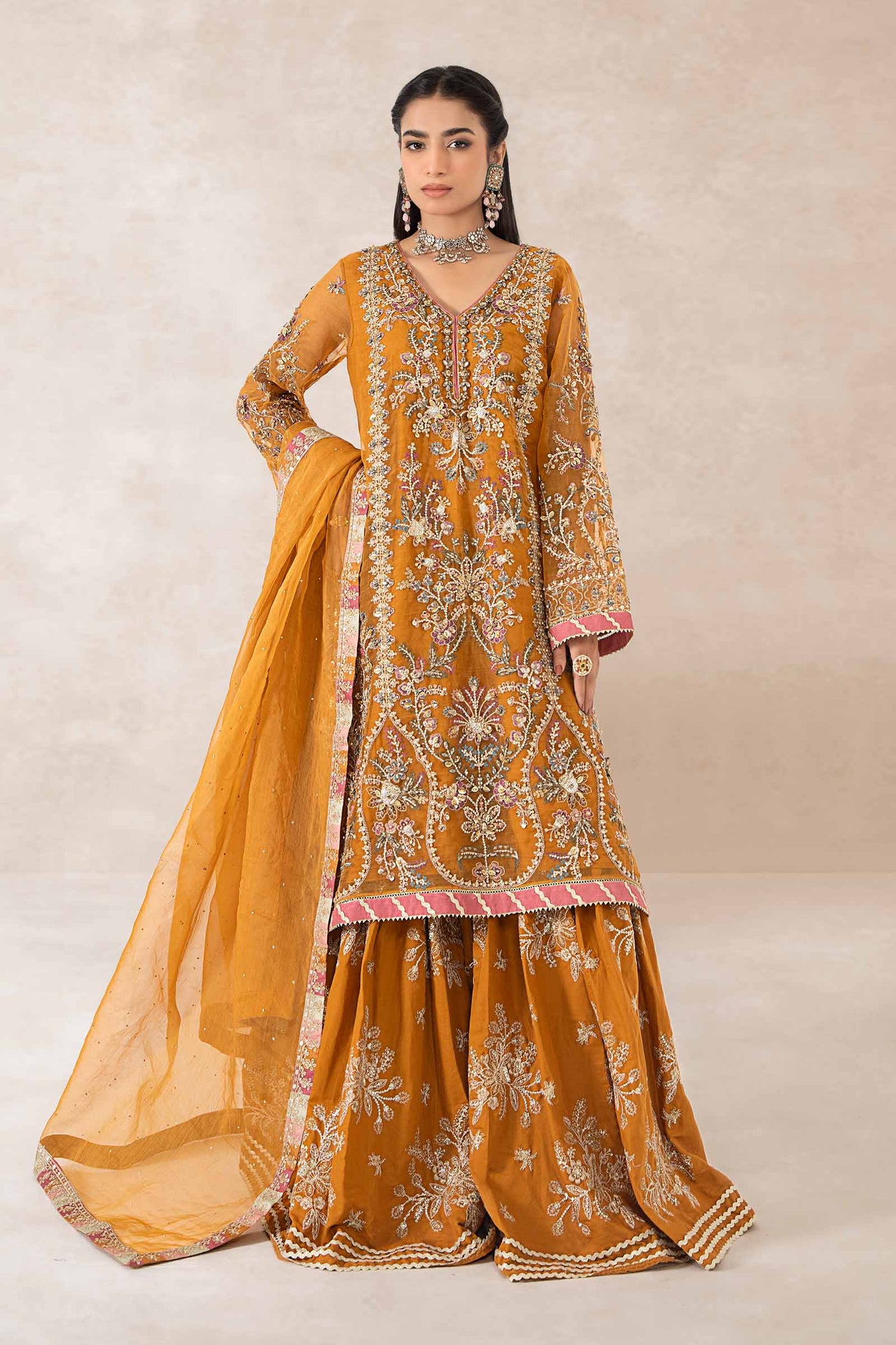 3 Piece Embellished Organza Suit