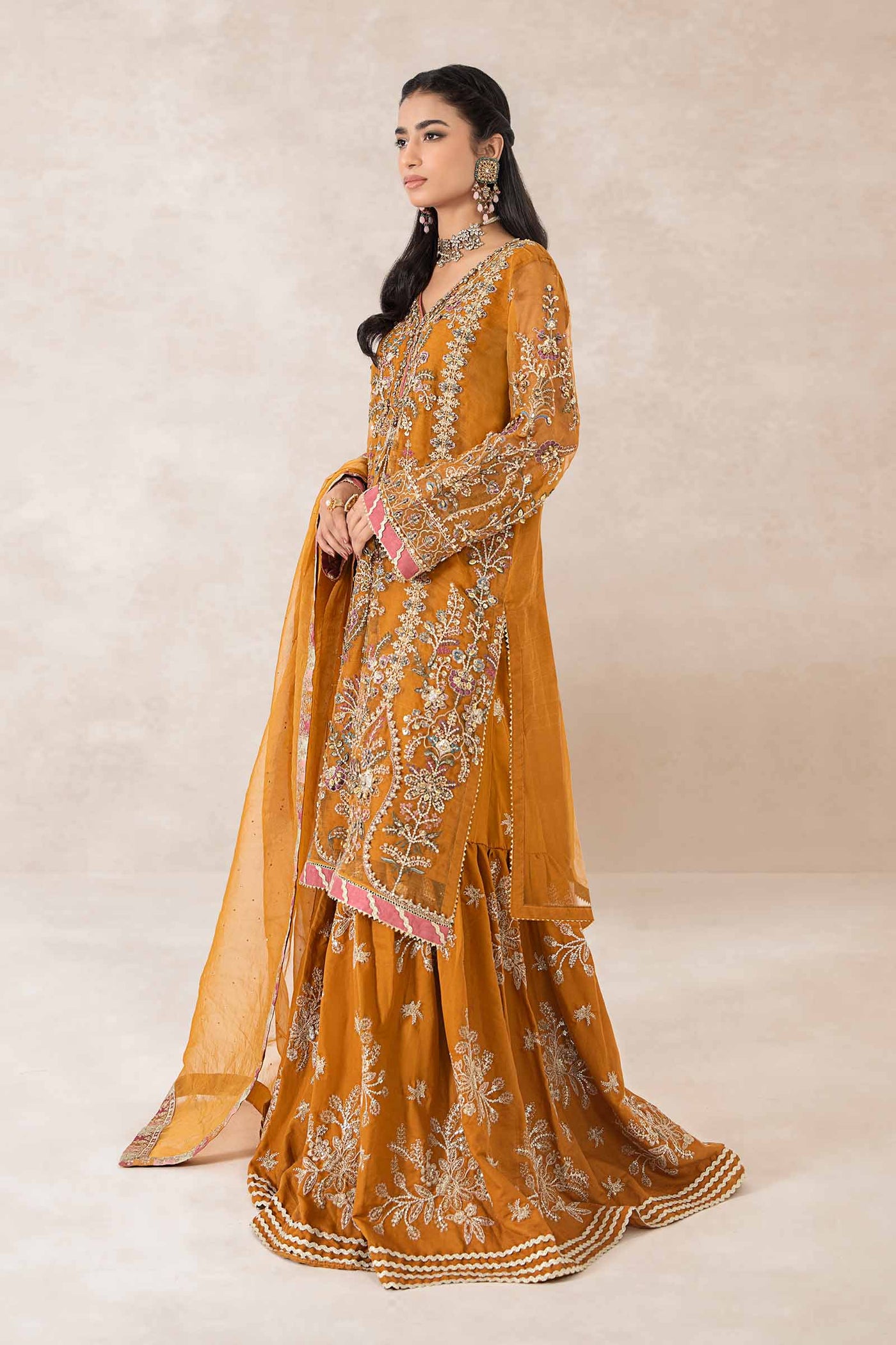 3 Piece Embellished Organza Suit