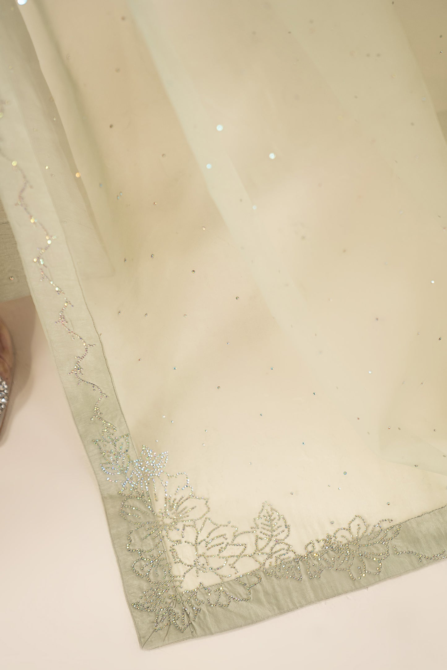 3 Piece Embellished Raw Silk Suit