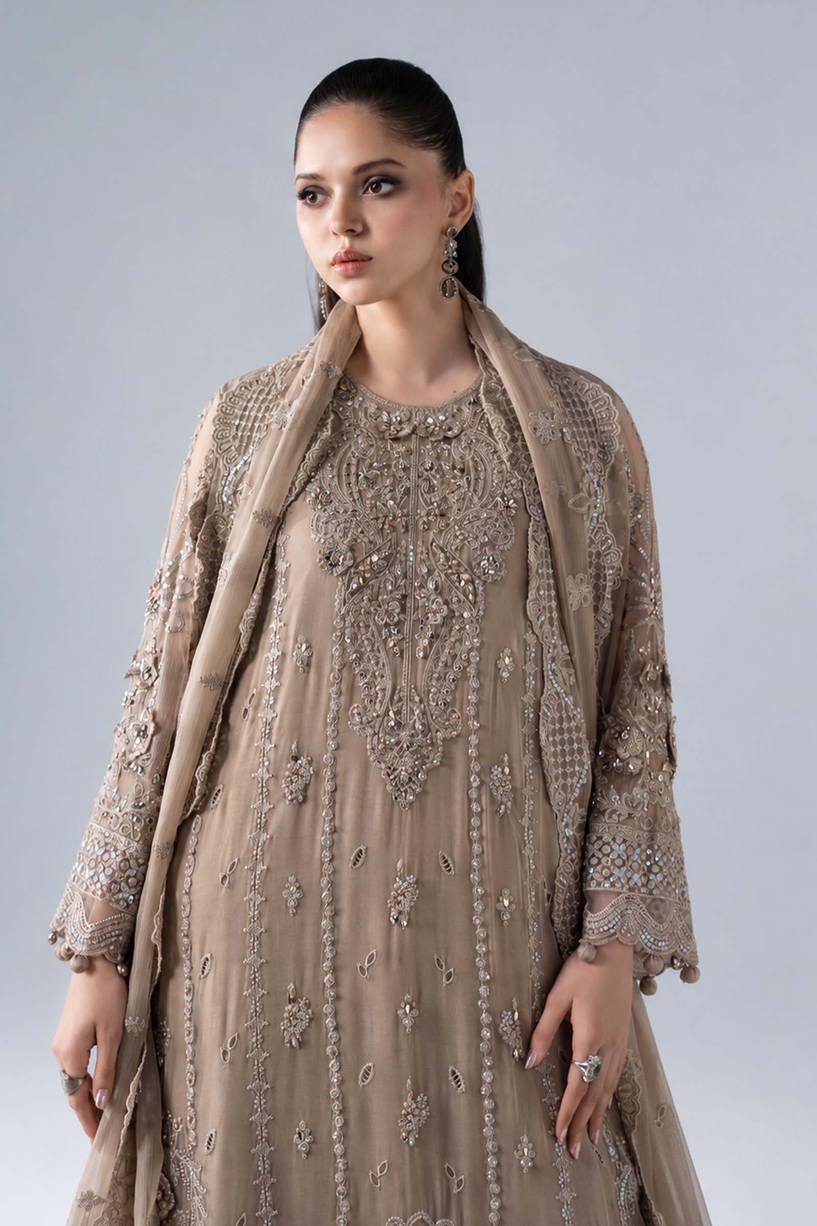 3 Piece Embroidered Chiffon Suit