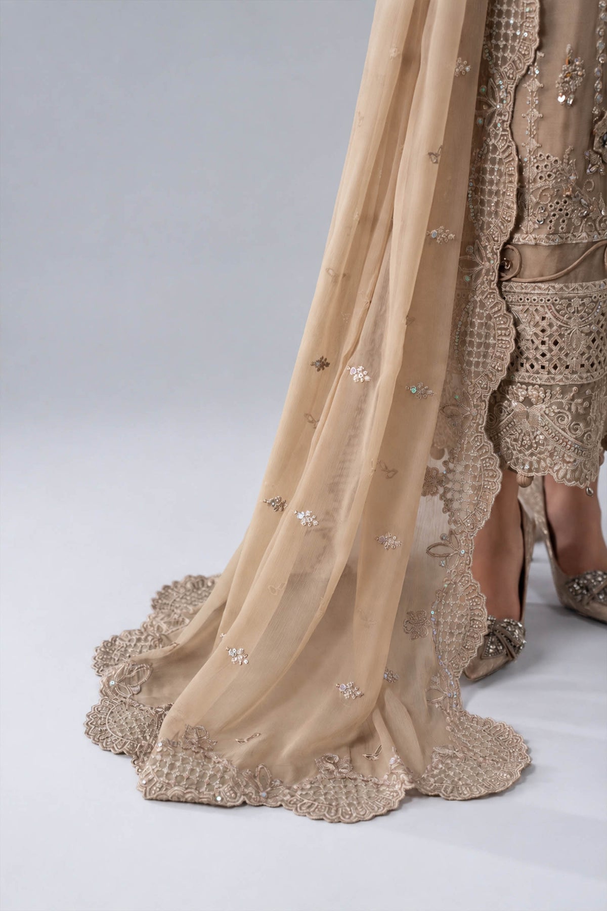 3 Piece Embroidered Chiffon Suit