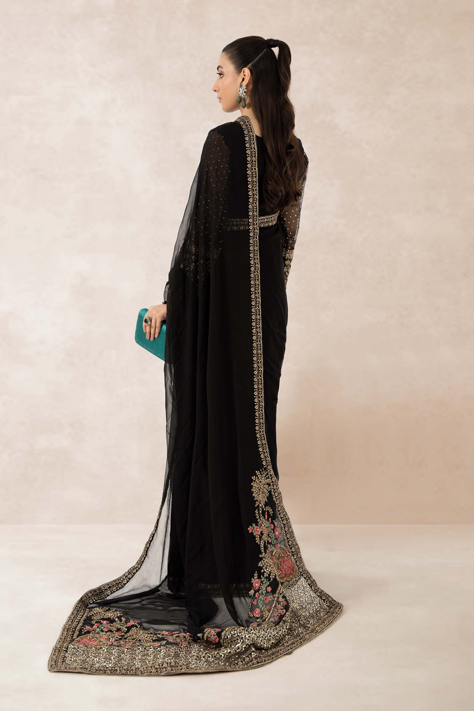 Embroidered Organza Saree