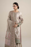 3 Piece Embroidered Bamber Raw Silk Suit