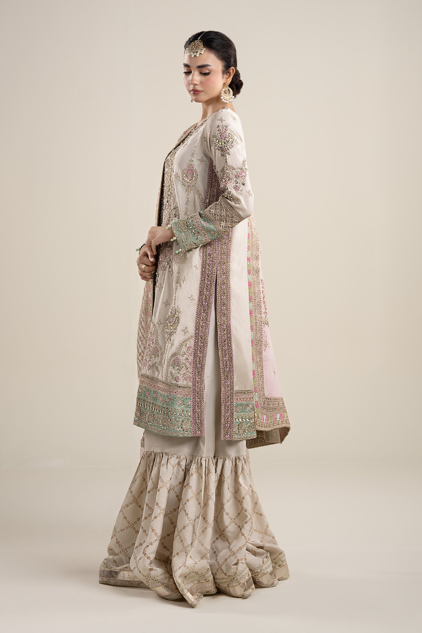 3 Piece Embroidered Bamber Raw Silk Suit