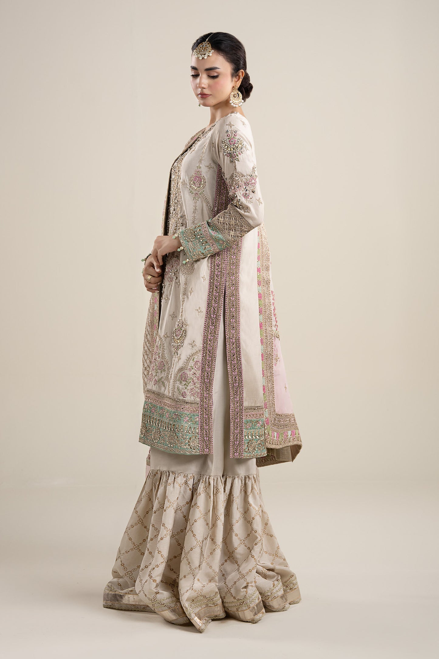 3 Piece Embroidered Bamber Raw Silk Suit