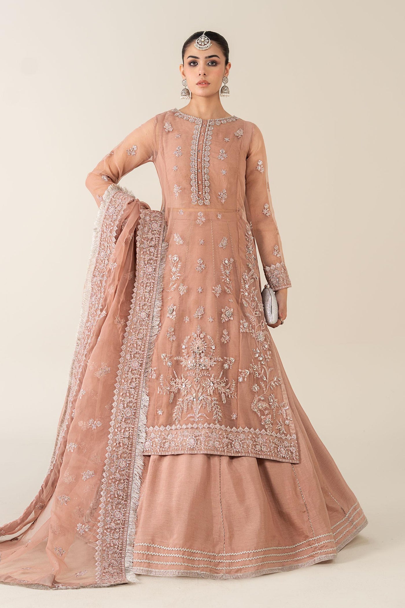 3 Piece Embroidered Organza Suit