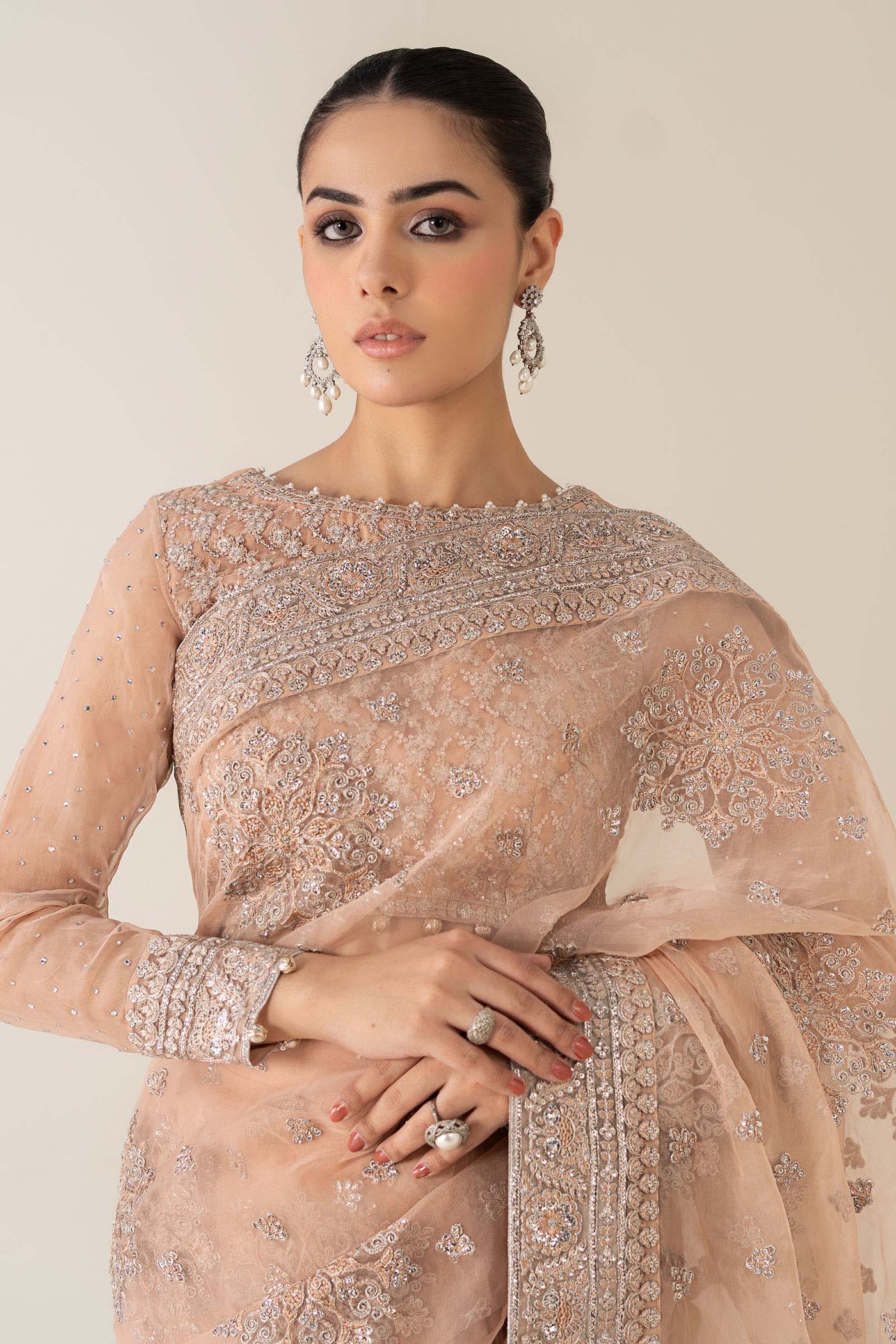 Embroidered Organza Saree
