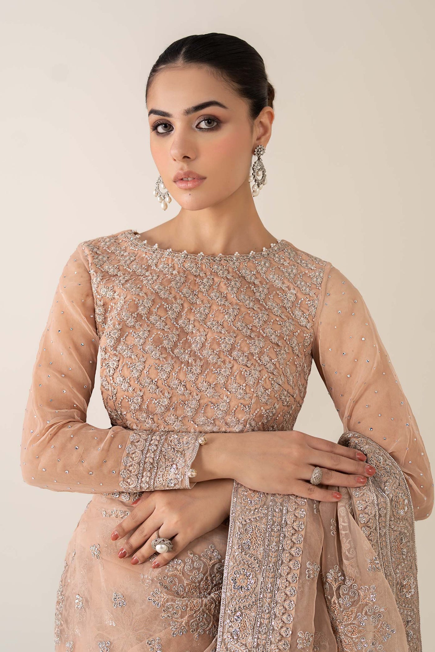 Embroidered Organza Saree