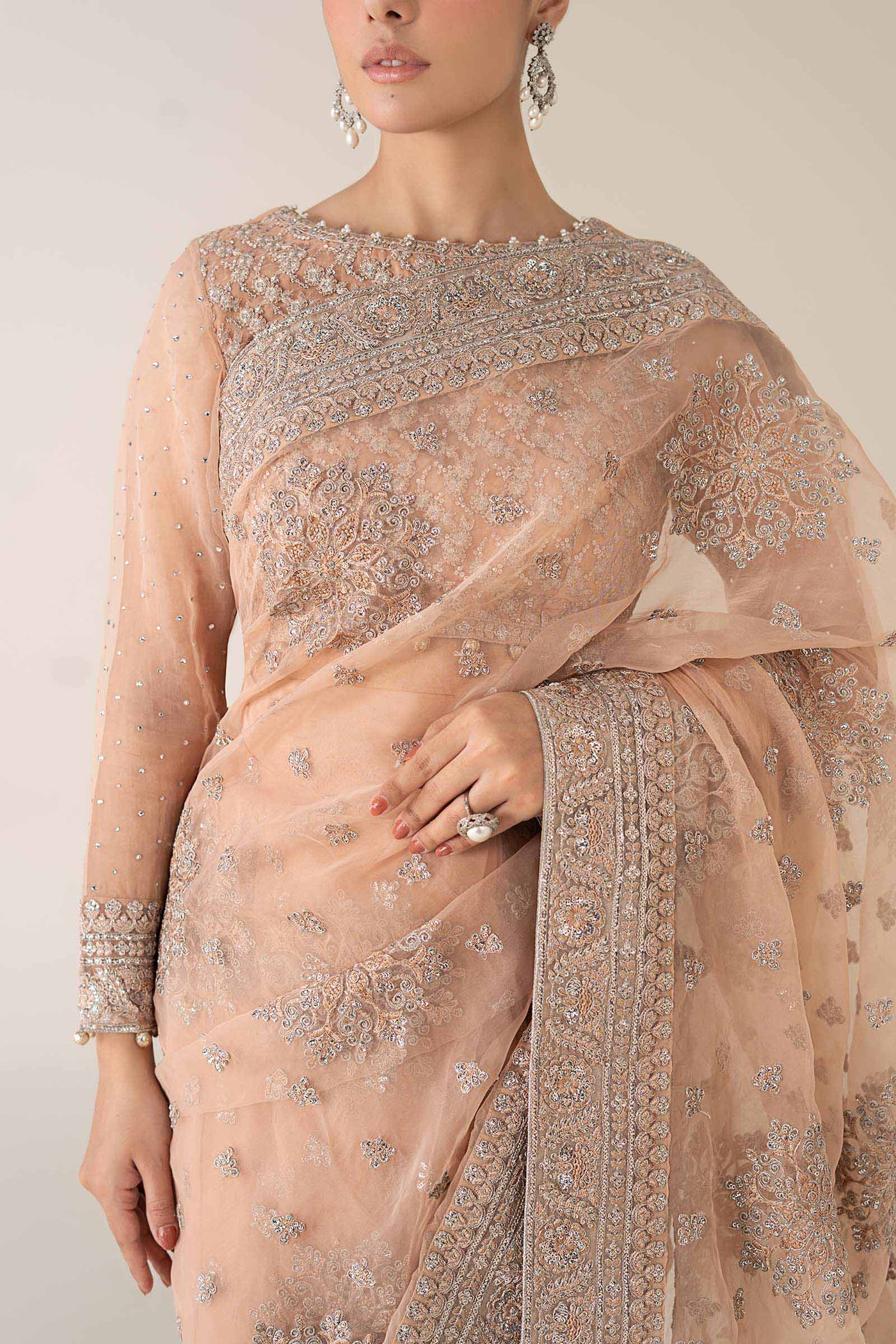 Embroidered Organza Saree