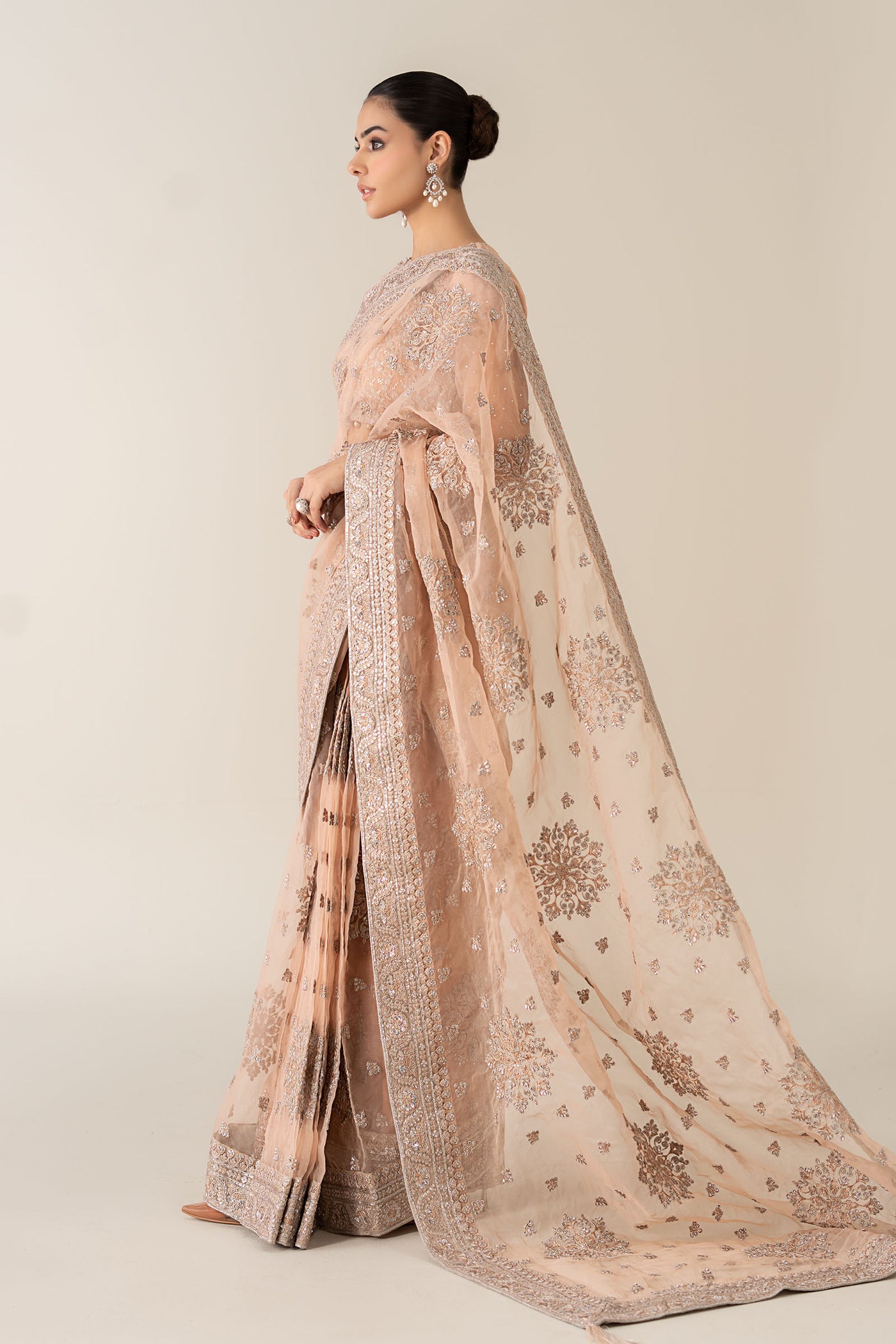 Embroidered Organza Saree