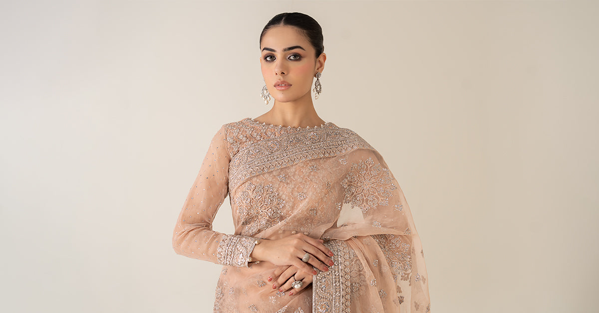 Embroidered Organza Saree