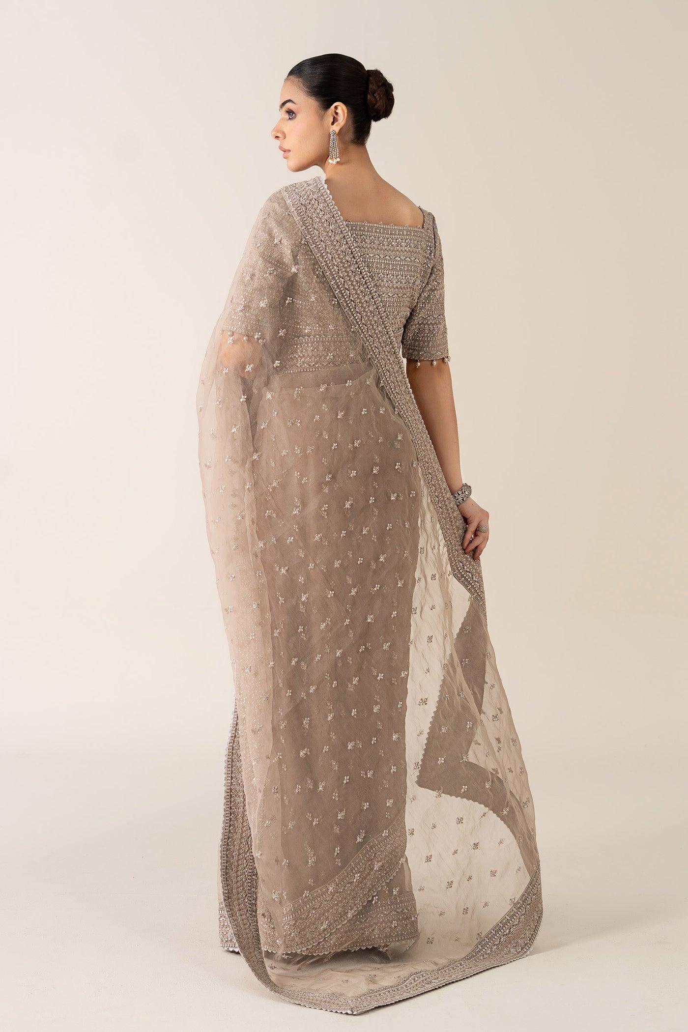 Embroidered Raw Silk Saree