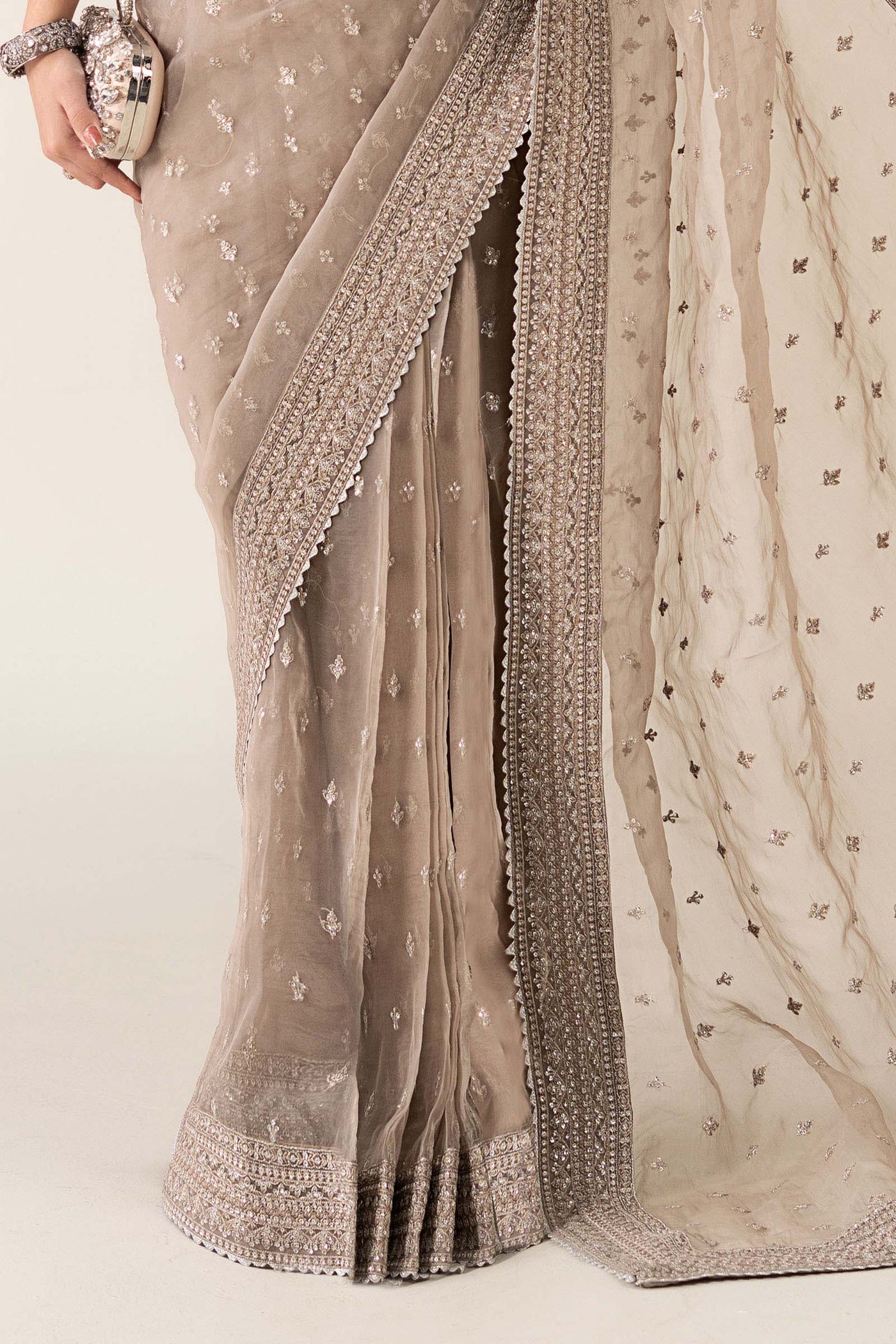 Embroidered Raw Silk Saree
