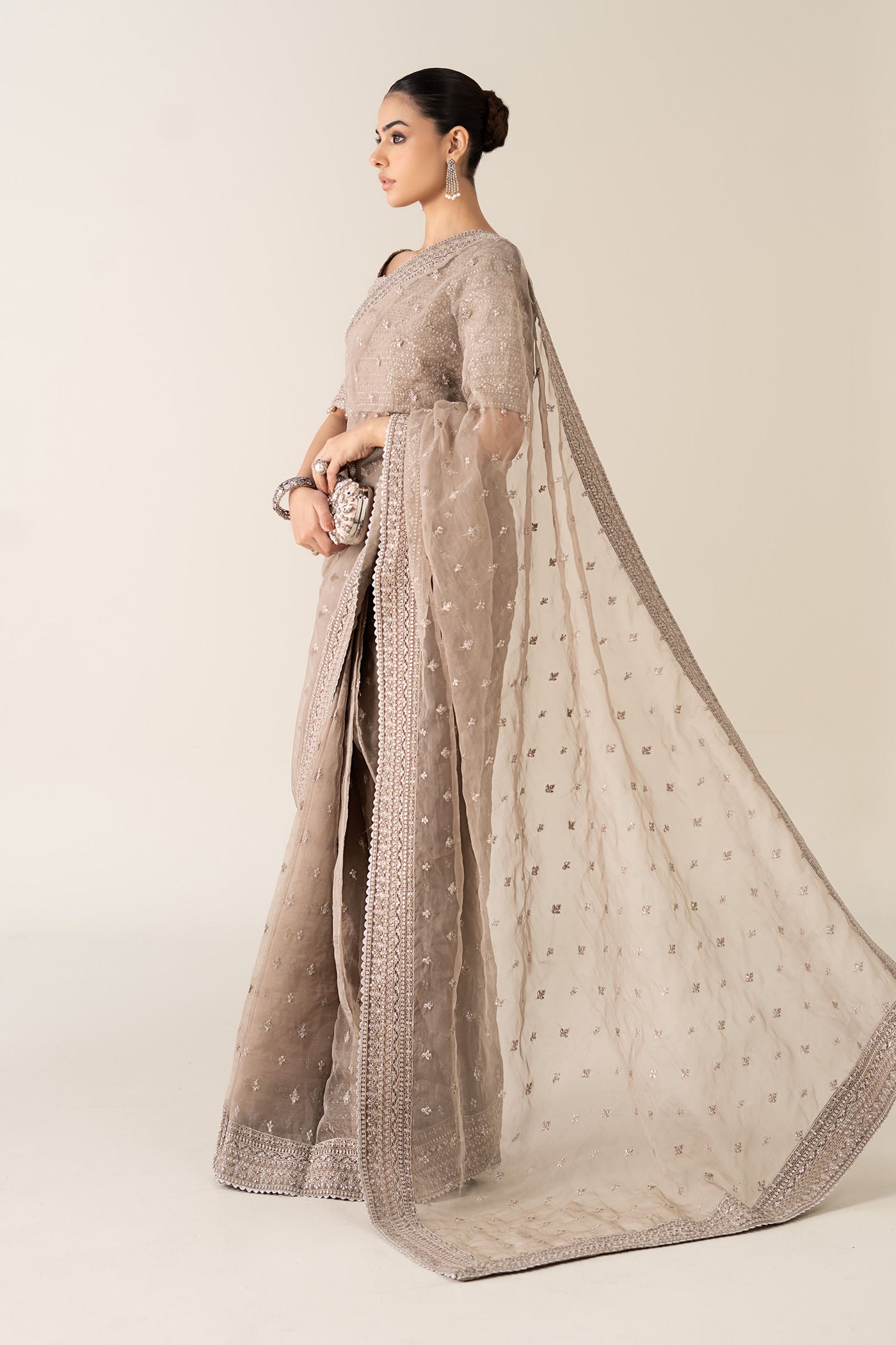 Embroidered Raw Silk Saree