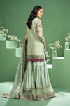 3 Piece Embroidered Silk Cotton Net Suit
