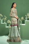 3 Piece Embroidered Silk Cotton Net Suit