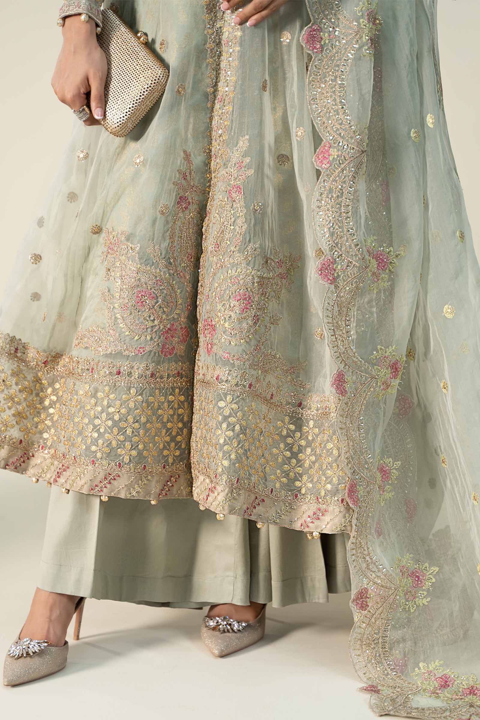 3 Piece Embroidered Organza Suit