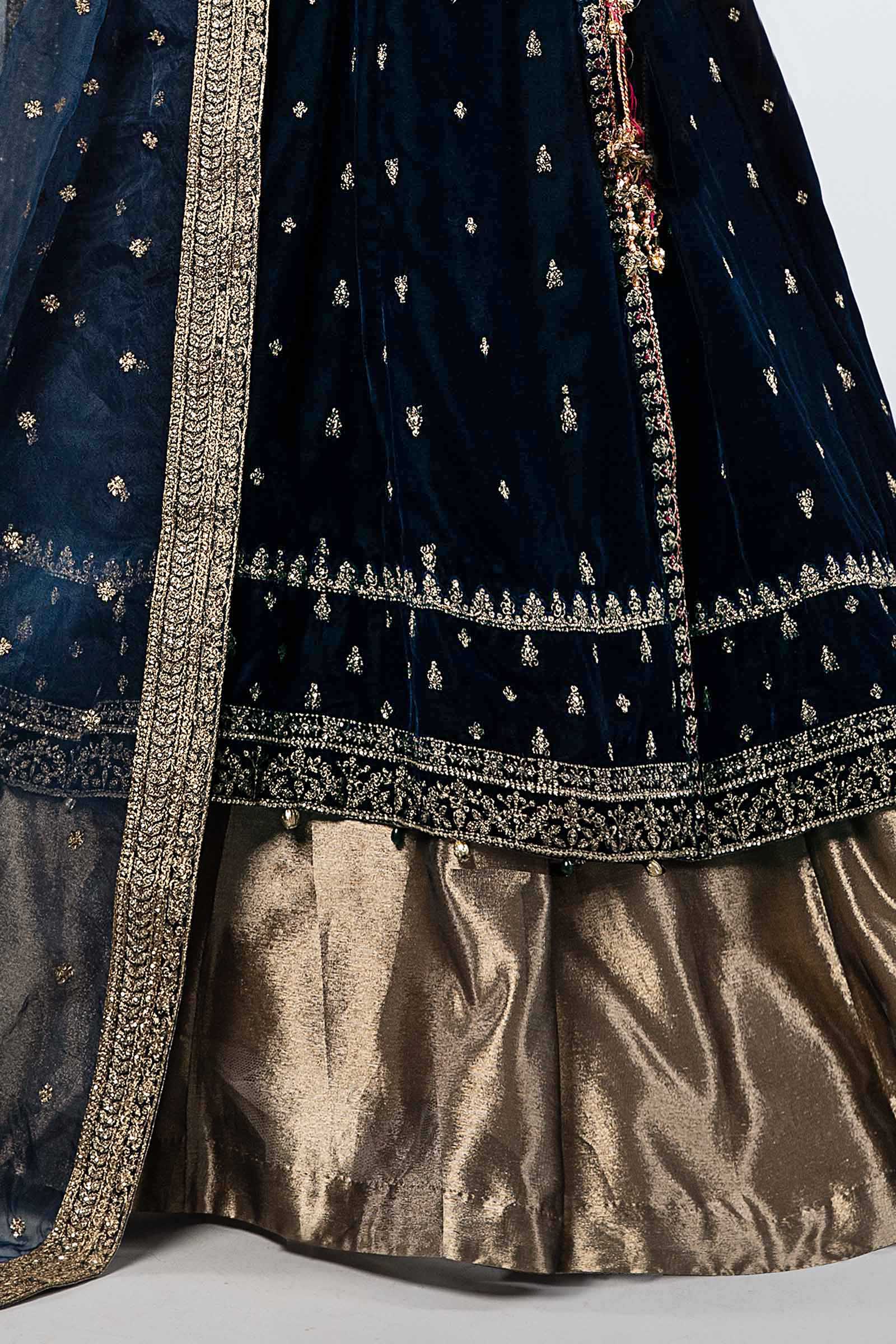 3 Piece Embroidered Velvet Suit