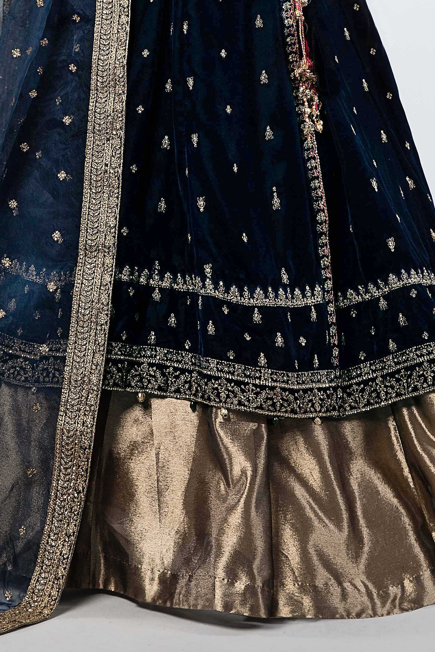 3 Piece Embroidered Velvet Suit