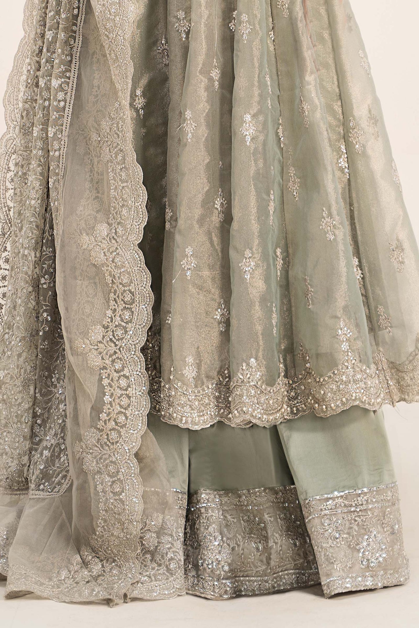 3 Piece Embroidered Tissue Suit