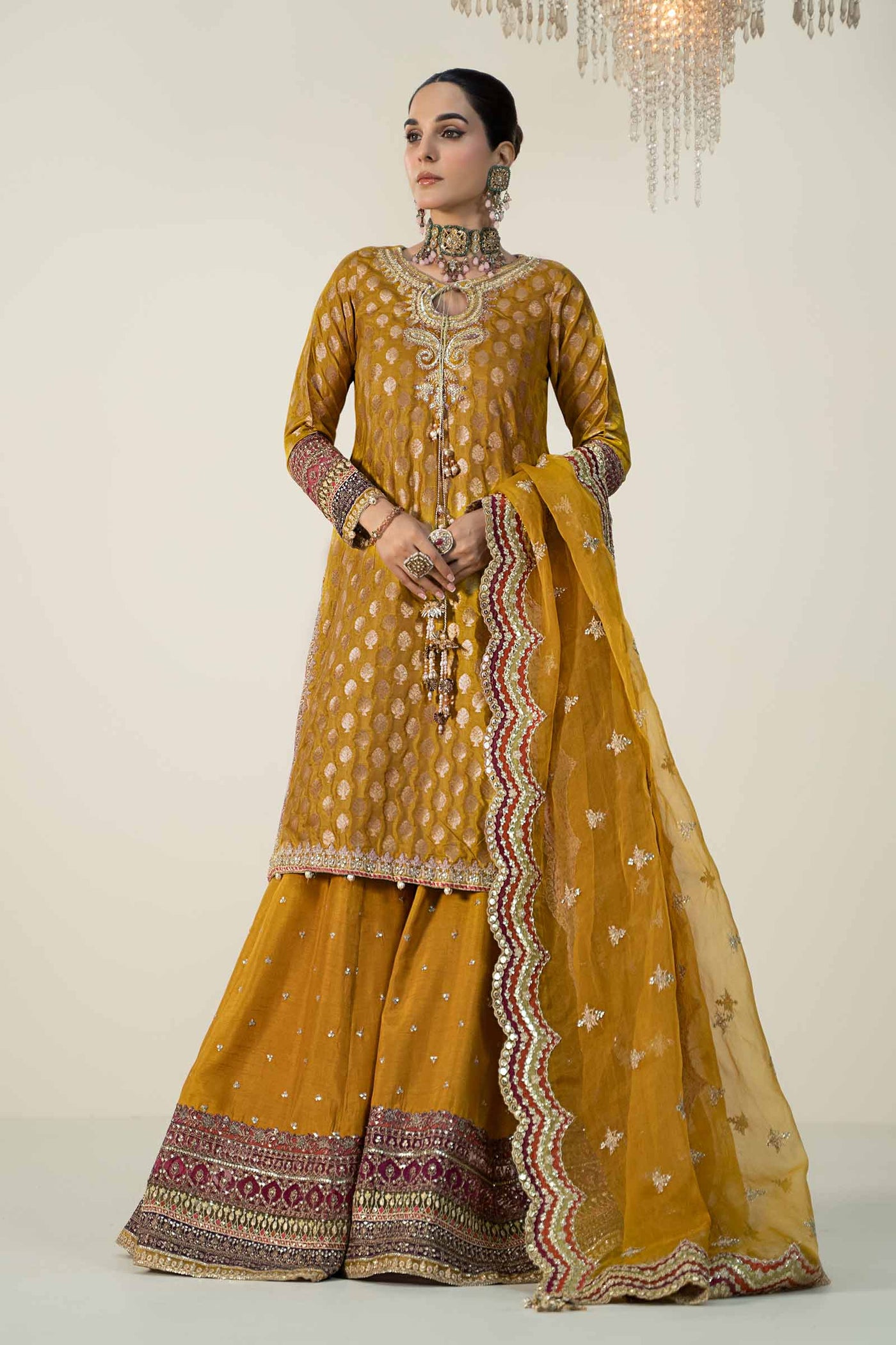3 Piece Embroidered Jacquard Suit