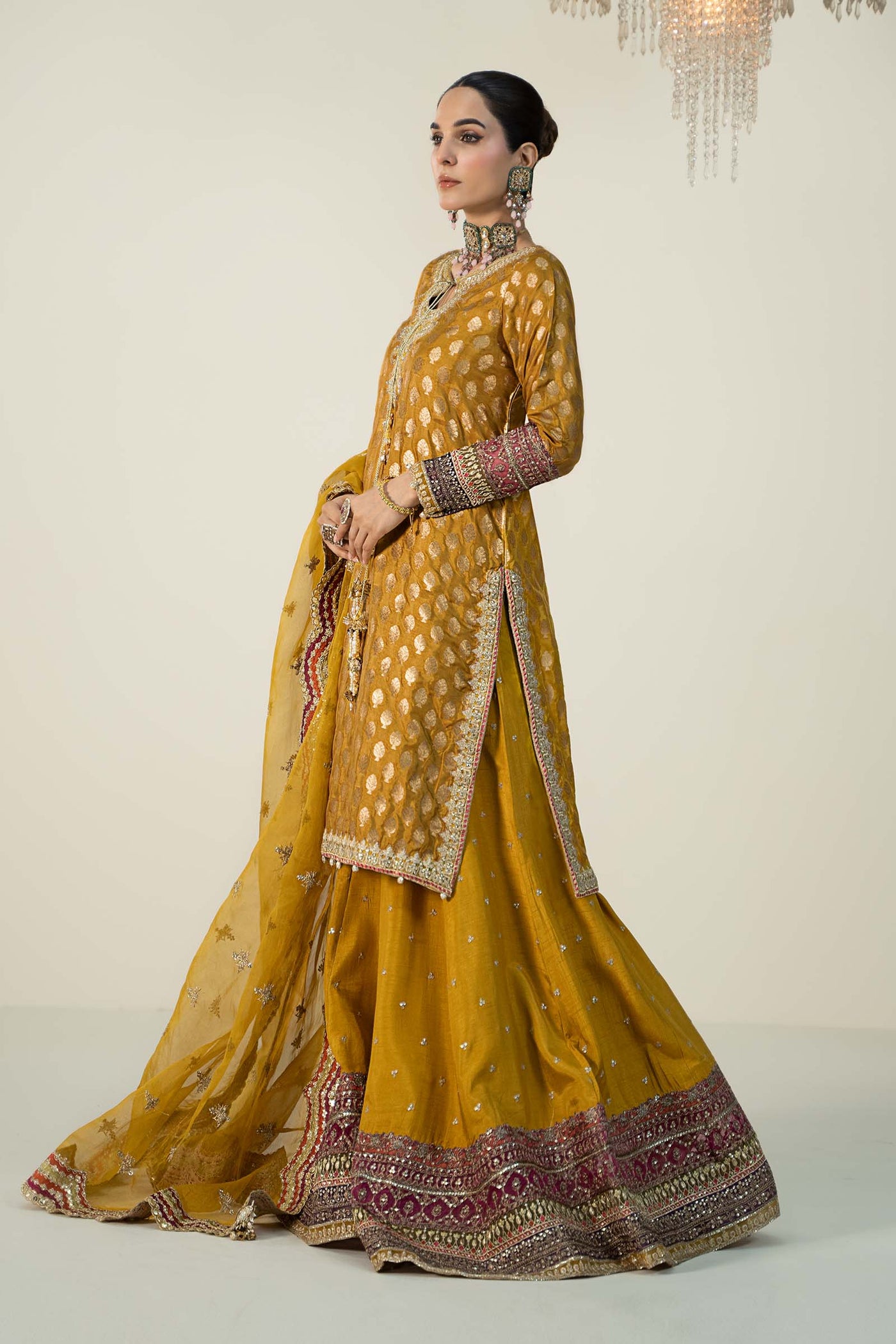 3 Piece Embroidered Jacquard Suit