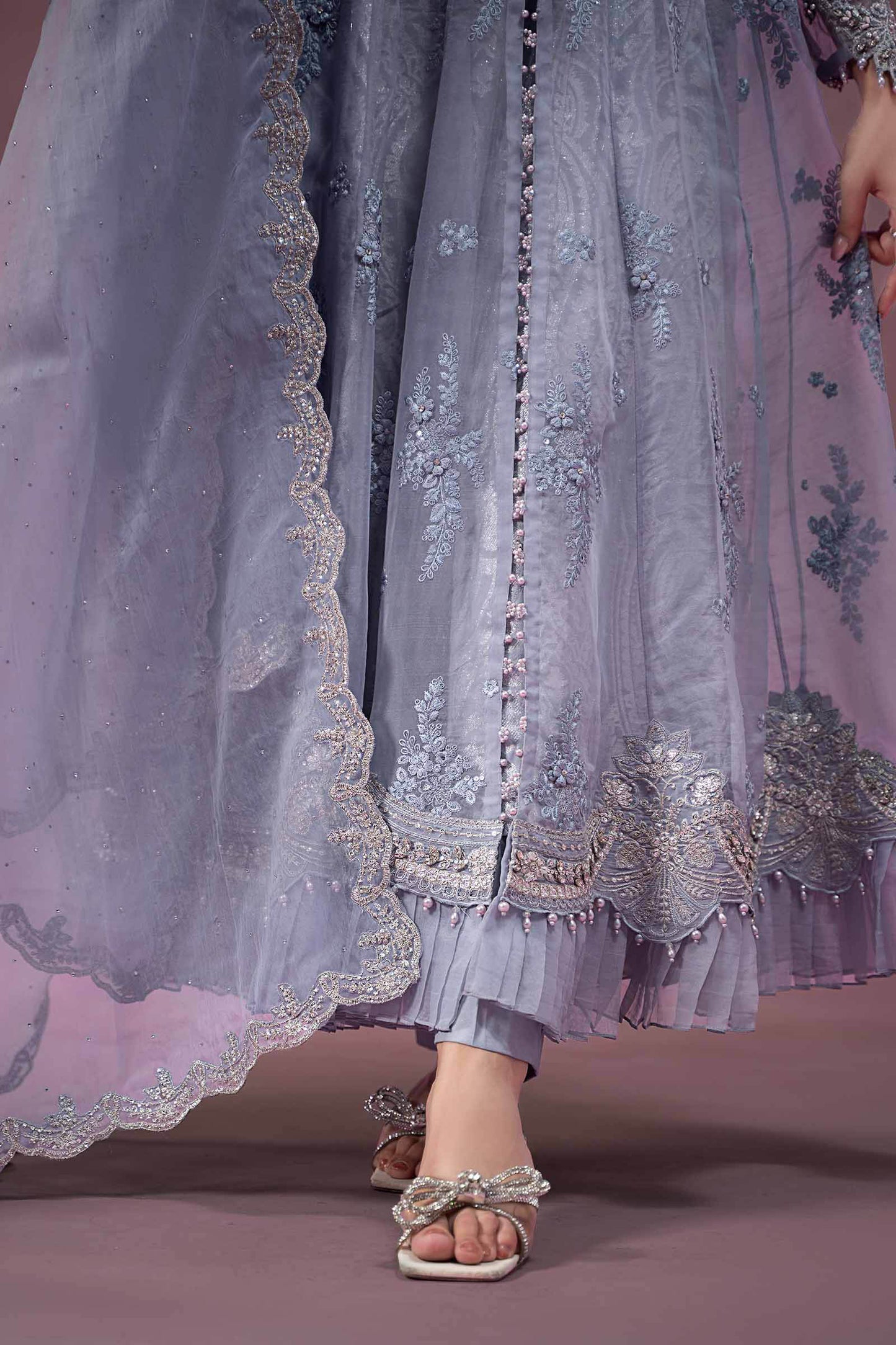 3 Piece Embroidered Organza Suit