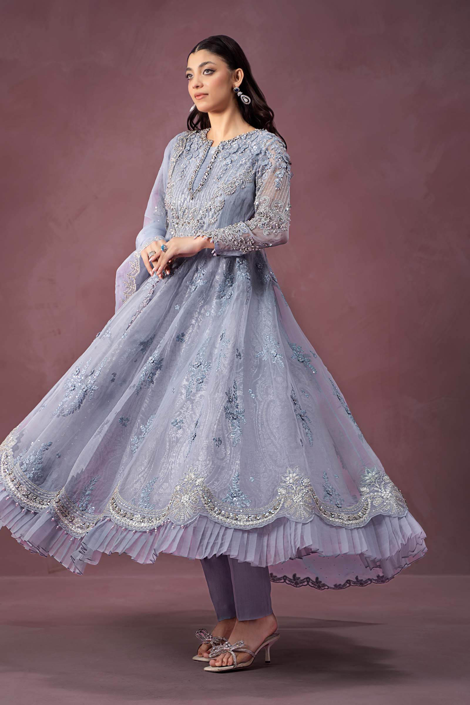 3 Piece Embroidered Organza Suit