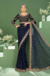 3 Piece Embroidered Net Saree