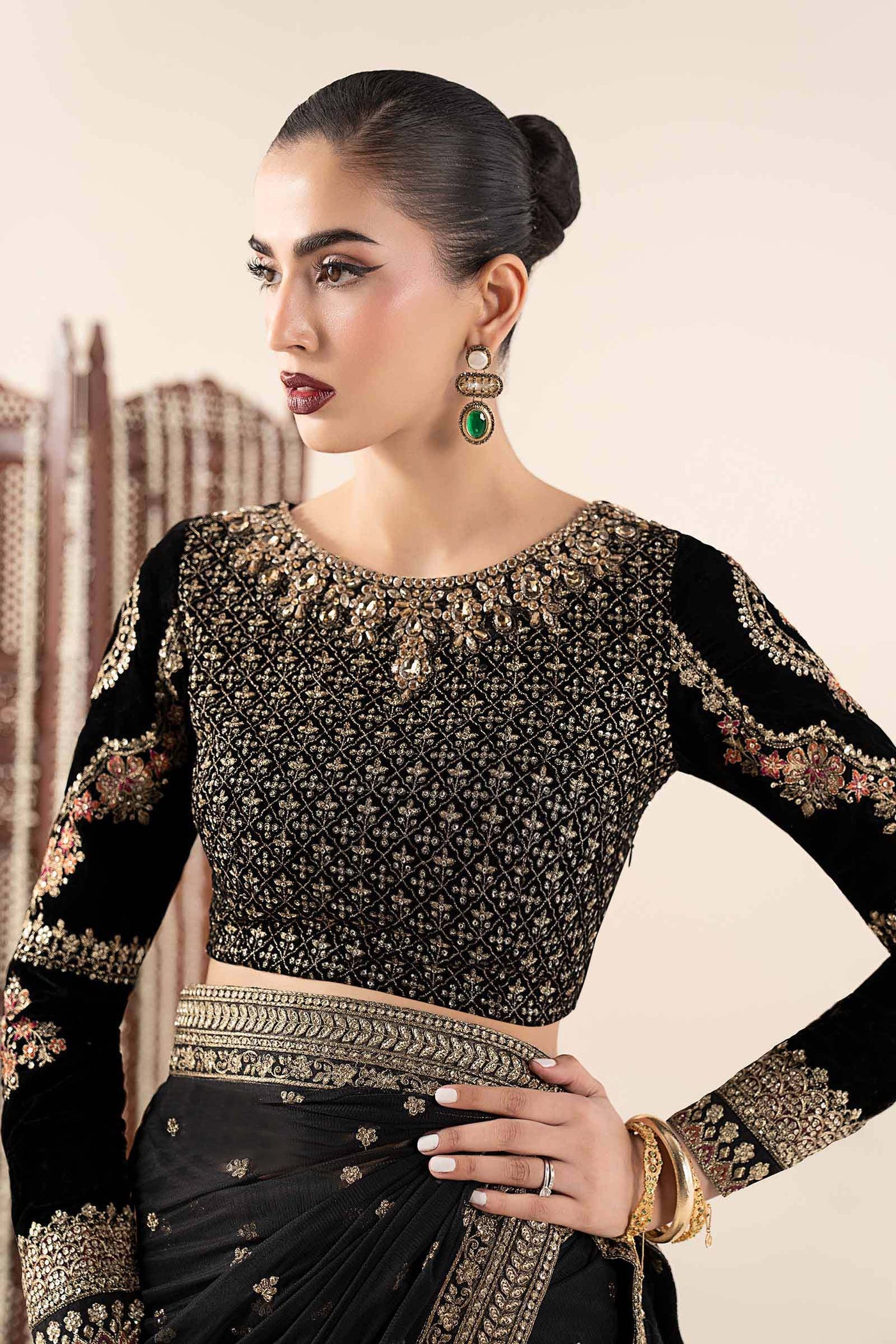 Embroidered Net Saree