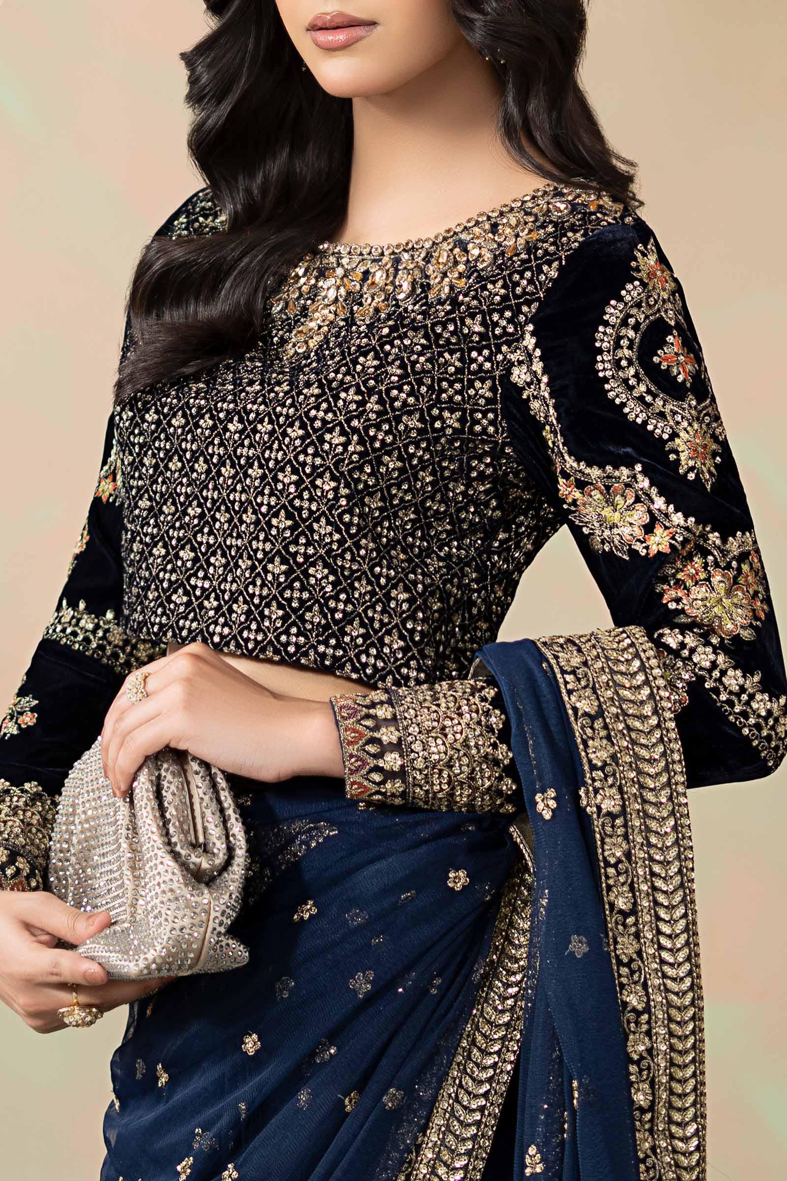 Embroidered Net Saree