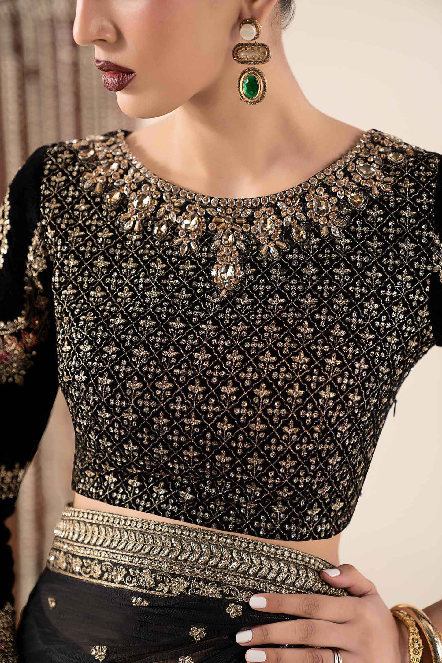 Embroidered Net Saree