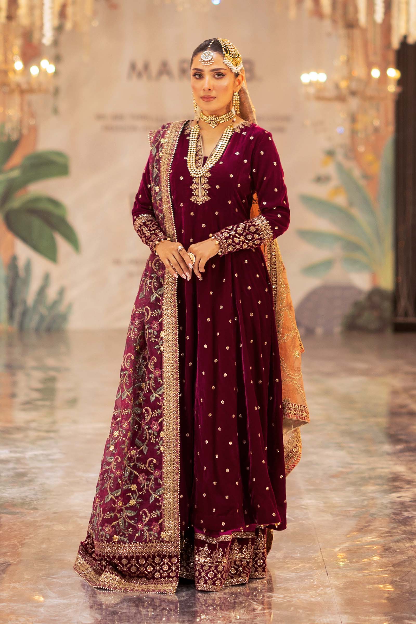 3 Piece Embroidered Velvet Suit