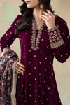3 Piece Embroidered Velvet Suit