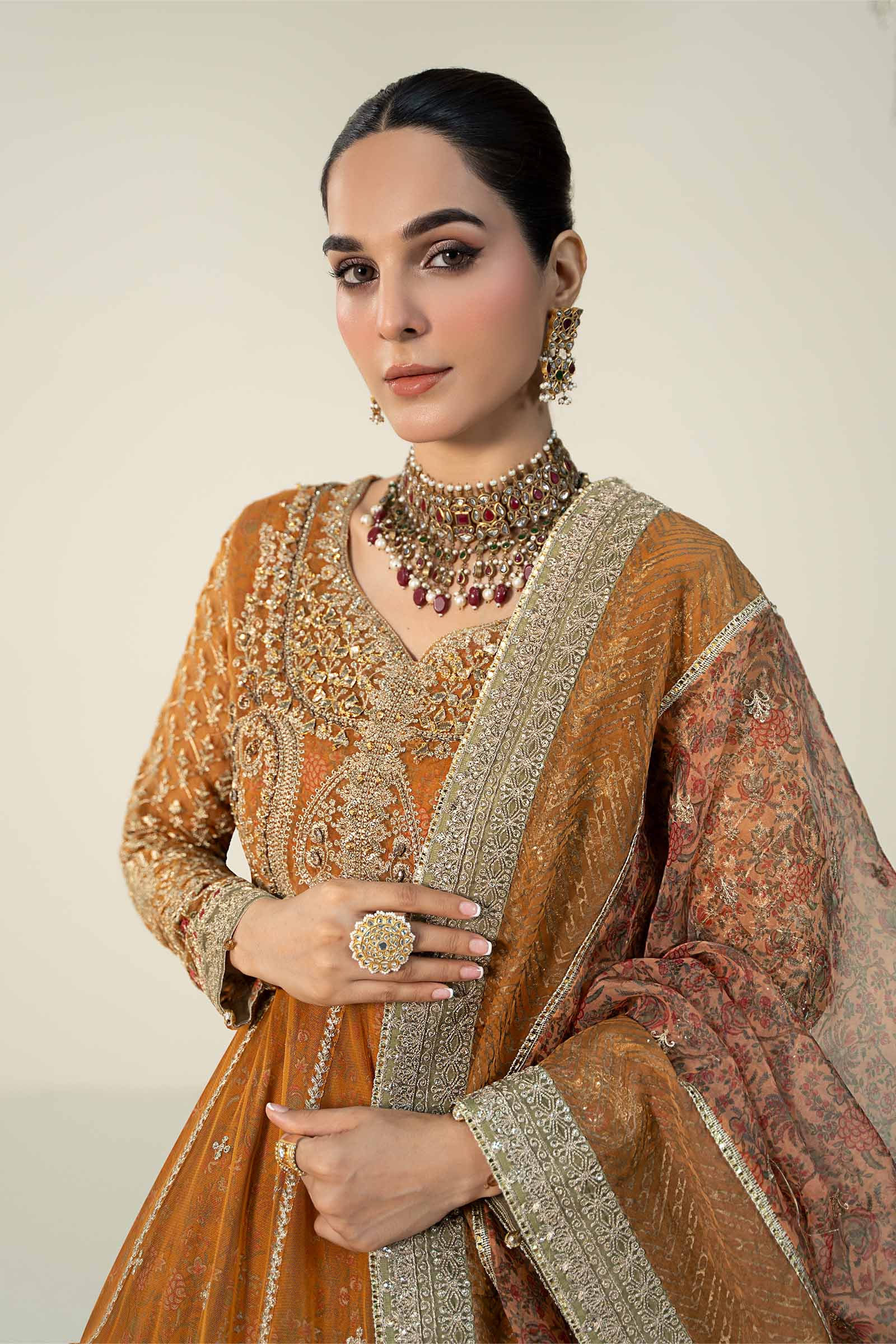 3 Piece Embroidered Net Suit