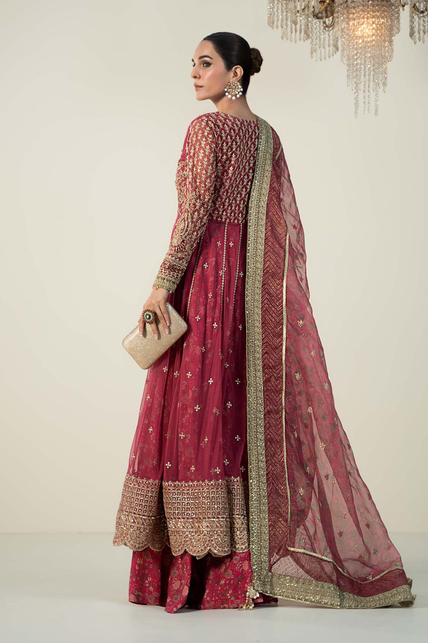 3 Piece Embroidered Net Suit