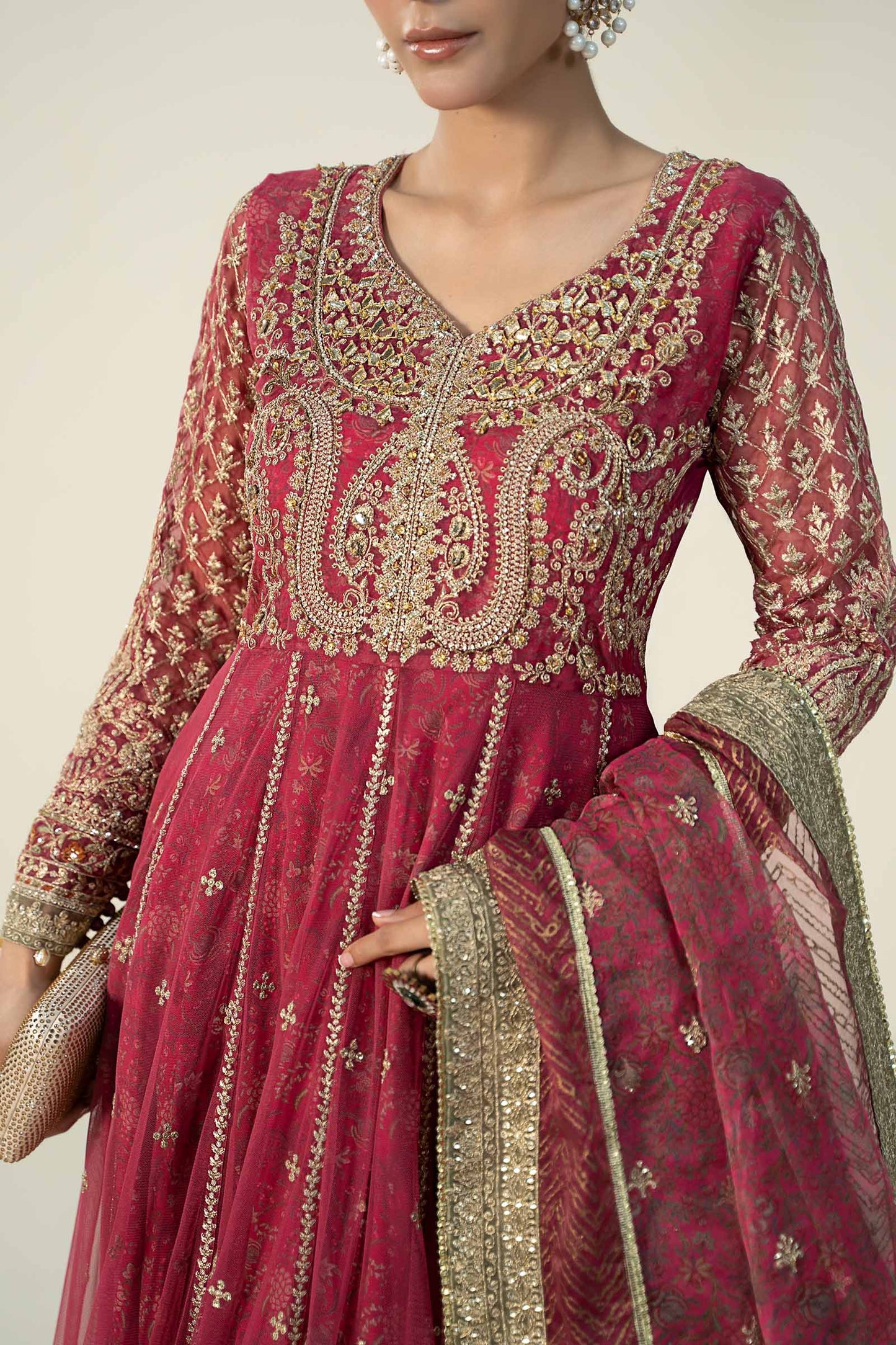 3 Piece Embroidered Net Suit