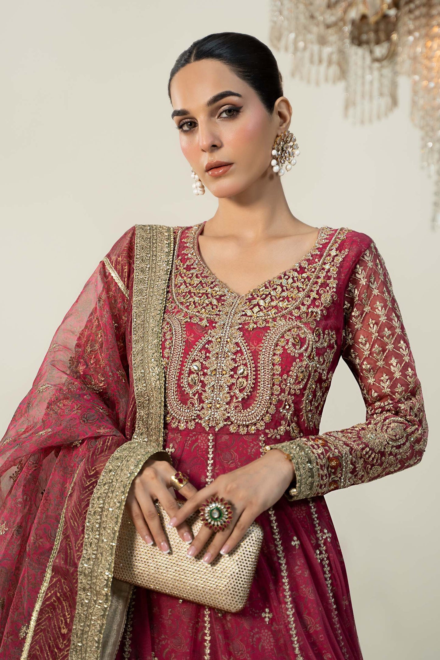 3 Piece Embroidered Net Suit