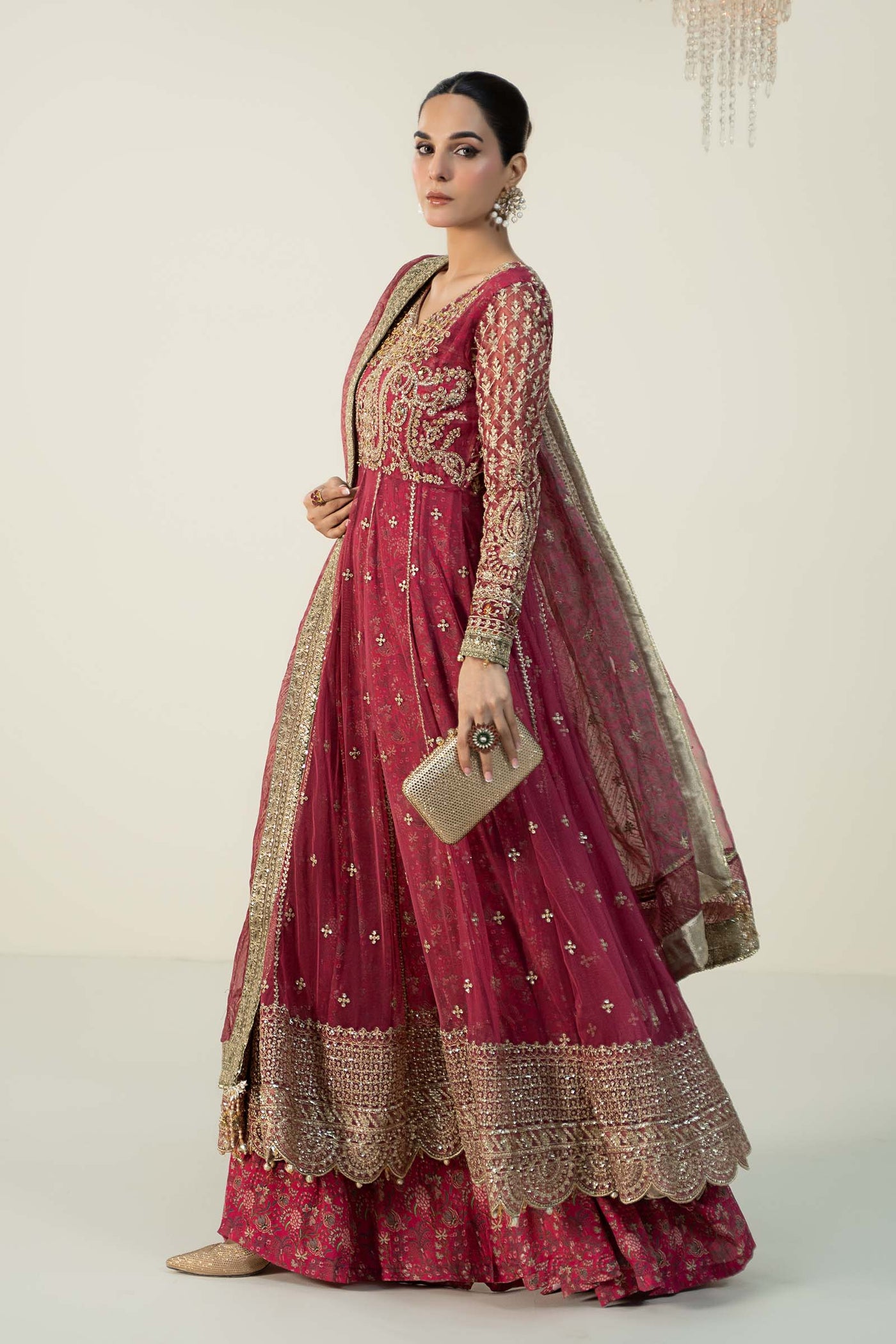 3 Piece Embroidered Net Suit