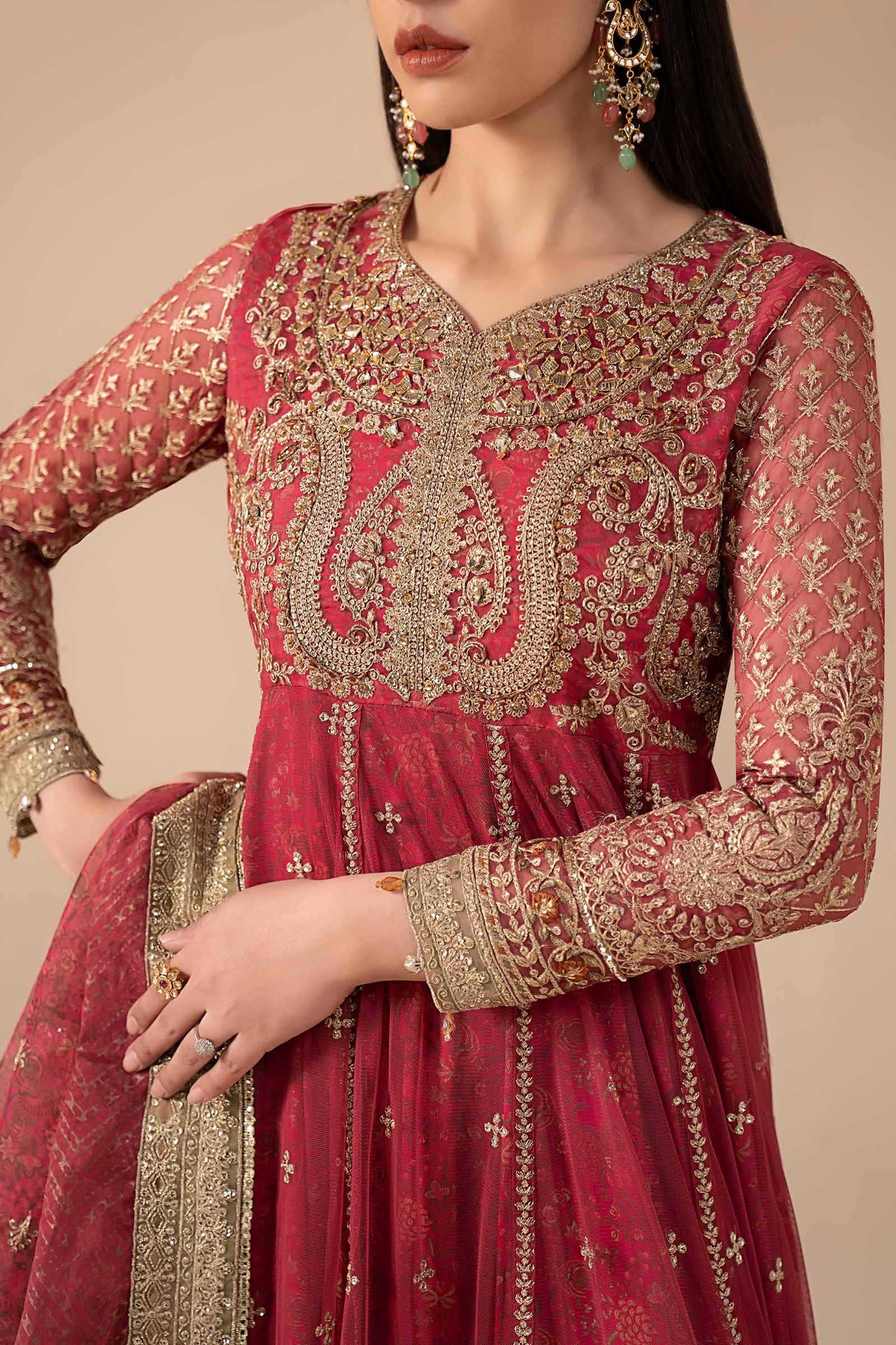 3 Piece Embroidered Net Suit