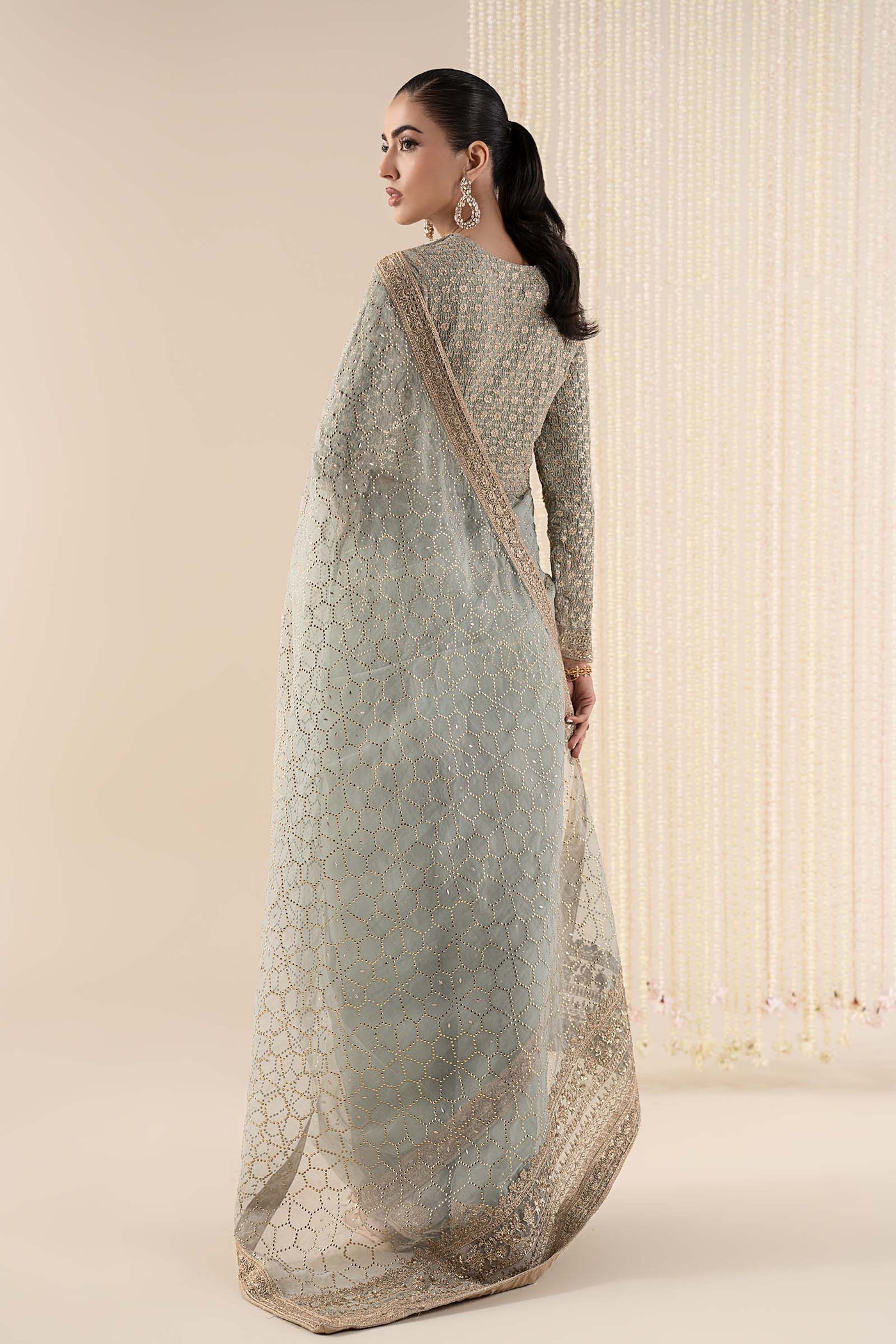 3 Piece Embroidered Raw Silk Suit
