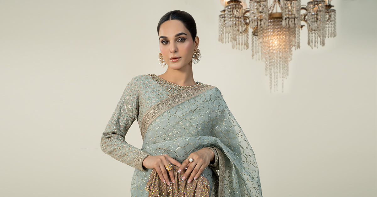 Embroidered Raw Silk Saree